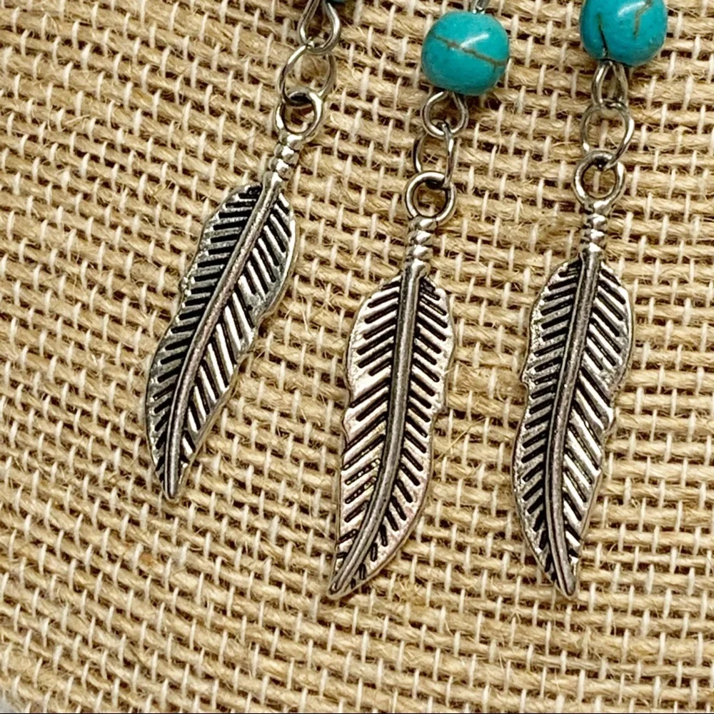 Southwest dream catcher silver tone necklace boho western cowgirl